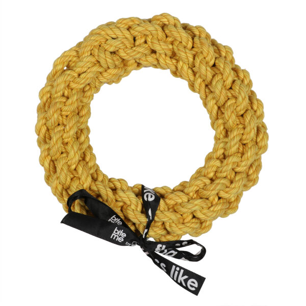 Da-Chain' gevlochten ring 18cm geel