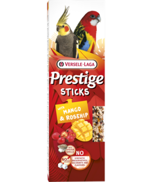 Sticks Grote Parkieten met Mango & Rozenbottel - 2 stuks 140g