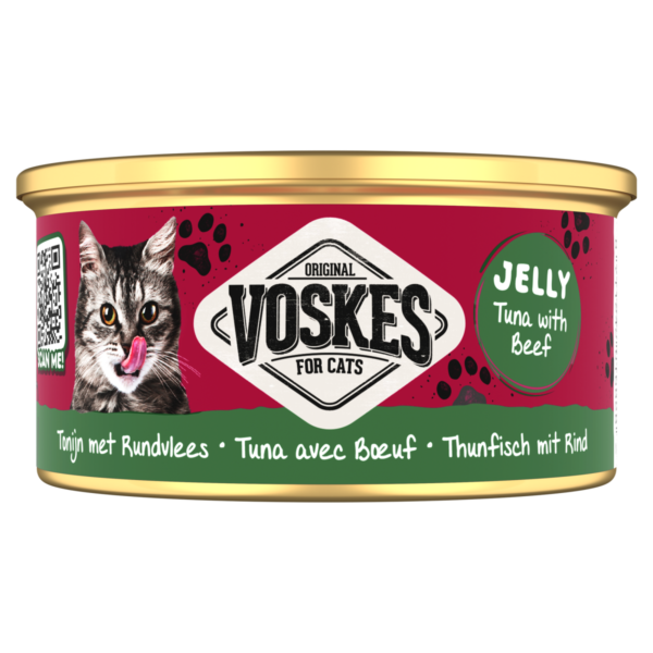 Voskes Gelei Wetfood Tonijn Met Rundvlees 85g