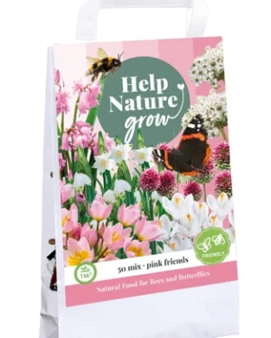 X 1 TAS PINK FRIENDS - HELP NATURE GROW I