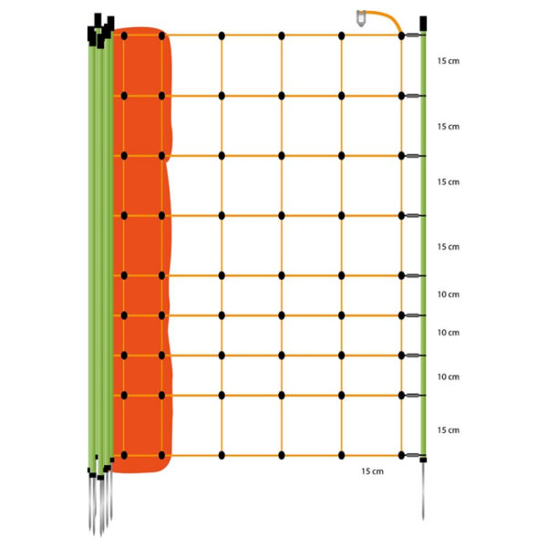 Geitennet, 105cm, 50m (enkele pen)