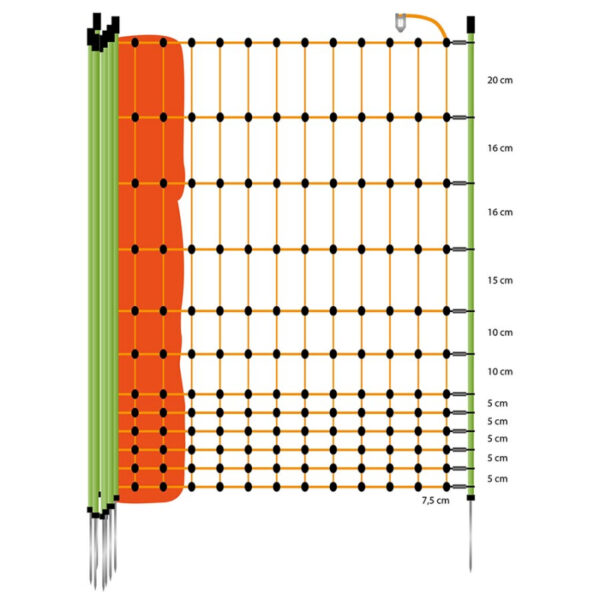 Kippennet, 112cm, 50m (enkele pen)