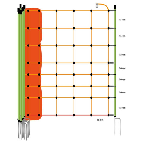 Schapennet, versterkt, 90cm, 50m (dubbele pen)