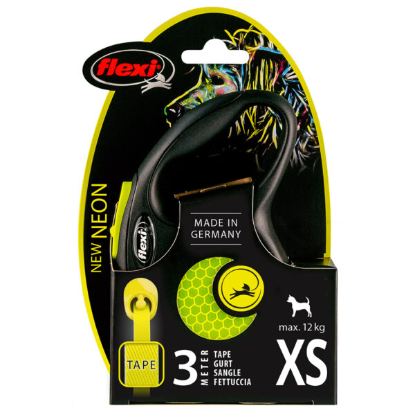 FLEXI NEW NEON LINT XS/3M zwart/neon