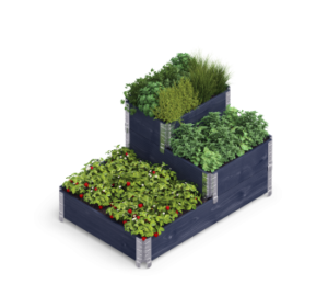 Moestuinbak in trapvorm zwart 80x30/80x60/120x80x58,5cm