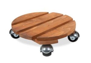 Plantroller hout rond basics naturel 30cm
