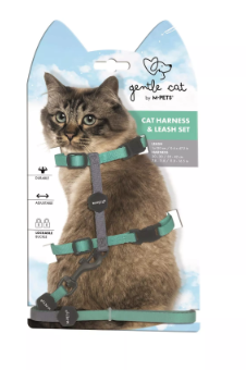 M-PETS GENTLE kat harnas+leiband set jade
