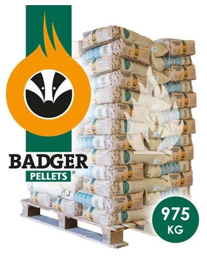 Houtpellets Badger 15 kg - 65 zakken per pallet - geleverd
