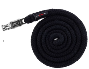 Halstertouw Doria, black met paniekhaak